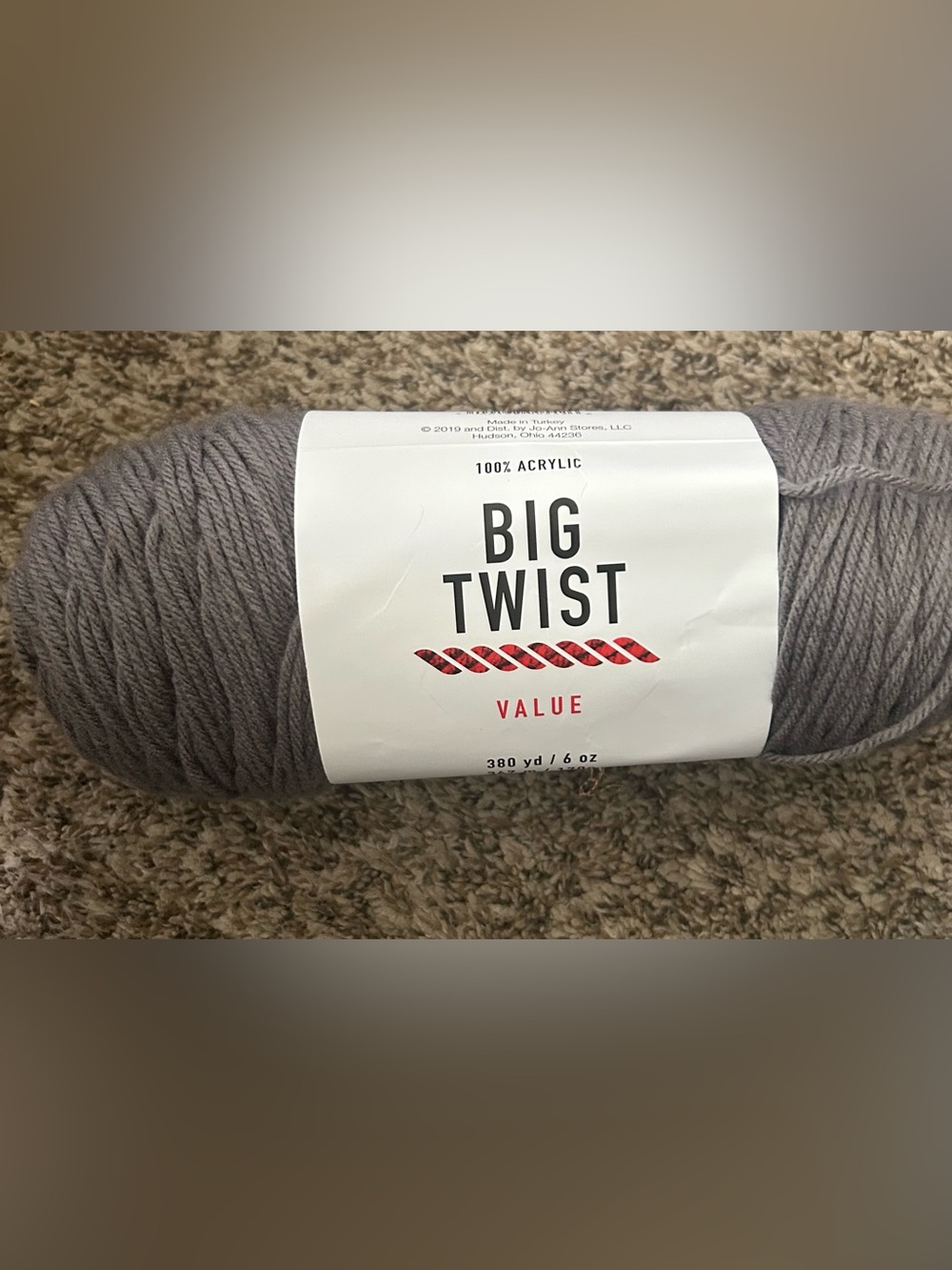 Big Twist Yarn Medium Grey